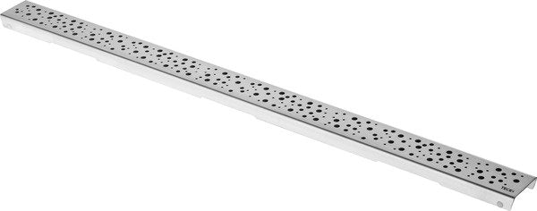 Tece TECEdrainline griglia lineare design drops da 700 mm in acciaio inox e spazzolato visto dall'alto con superficie e...