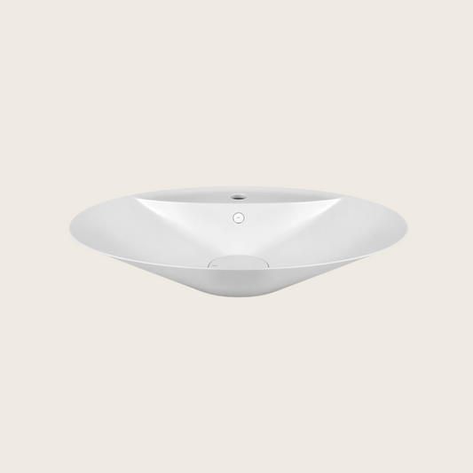 Lavabo Da Appoggio 73.9x49.5 in Cristalplant Bianco Opaco Cono 45905 Gessi