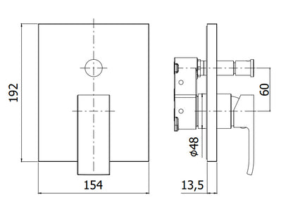 Paffoni Effe Efbox015 Parte Esternza Miscelatore Doccia Con Deviatore Senza Corpo Incasso Cromo