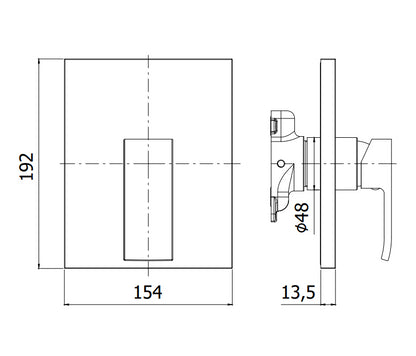Paffoni Level Lecbox010 Parte Esterna Miscelatore Doccia Senza Parte Incasso Cromo