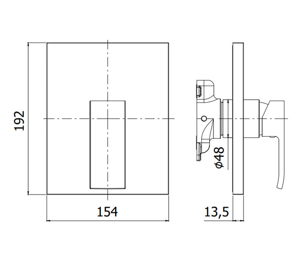 Paffoni Level Lecbox010 Parte Esterna Miscelatore Doccia Senza Parte Incasso Cromo