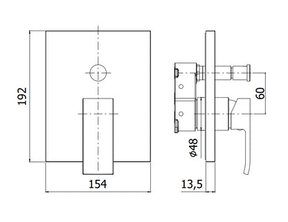 Paffoni Level Lecbox015 Parte Esterna Miscelatore Incasso Doccia Con Deviatore Senza Parte Incasso Cromo