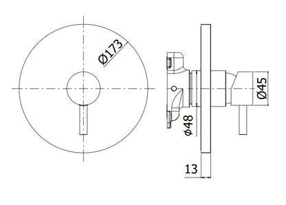 Paffoni Light Ligbox010 Parte Esterna Miscelatore Doccia Senza Parte Ad Incasso Cromo