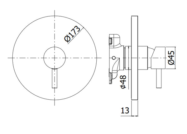 Paffoni Light Ligbox010 Parte Esterna Miscelatore Doccia Senza Parte Ad Incasso Cromo