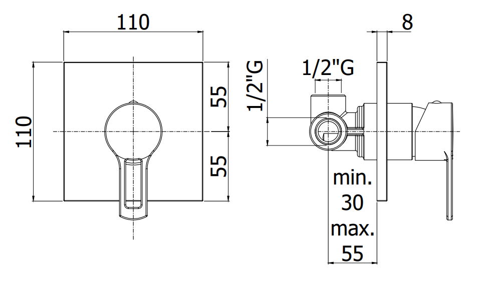 Paffoni Ringo Rin010no/m Miscelatore doccia Incasso 1, componenti inclusi smontati: corpo incasso, placca e rosone