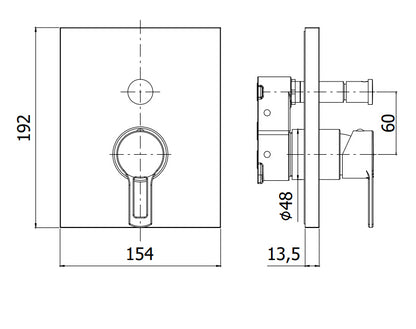 Paffoni Ringo Rinbox015 Parte Esterna Miscelatore Con Deviatore Senza Parte Incasso Cromo