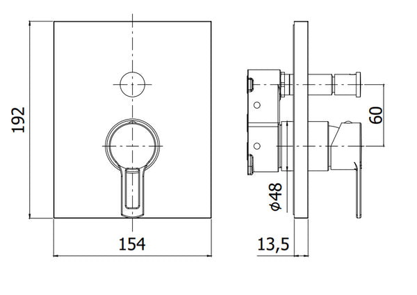 Paffoni West WSBOX015CR Parte Esterna doccia Miscelatore Con Deviatore senza parte incasso Cromo