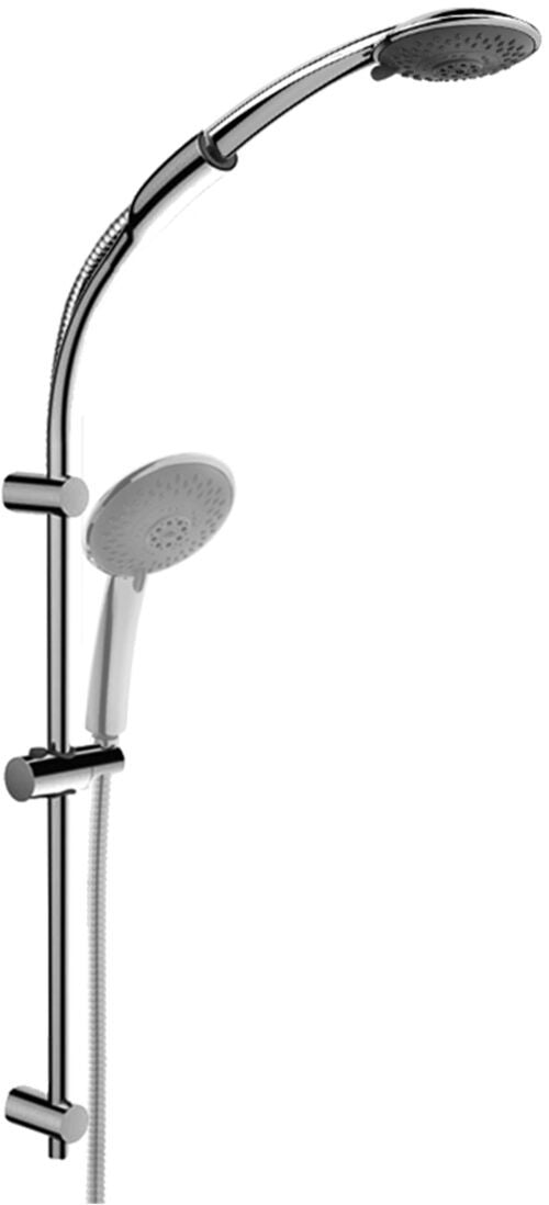 Paffoni Twin asta doccia 91 cm doccetta 4 getti saliscendi, dettaglio ravvicinato della finitura e del marchio