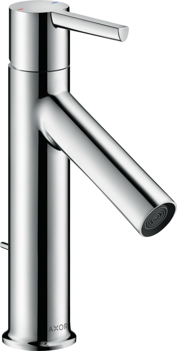 Hansgrohe AXOR Starck Miscelatore Lavabo 100 Cromo ambientato su piano bagno con accessori