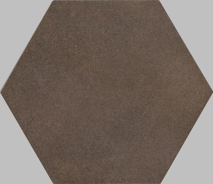 Pavimento rivestimento 21x18,2 esagonale effetto cemento 9,5 mm in gres porcellanato tabacco Ceramiche Ragno Rewind 00R4CQ16