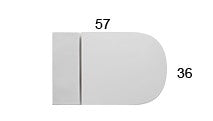 Globo Forty3 Vaso Sospeso con fissaggi senza sedile in, vista laterale del profilo e della forma - Ceramica Globo