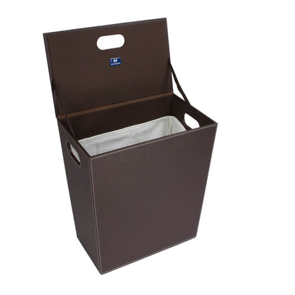 Koh-I-Noor 2462 Cesto Porta Bancheria Medio 43x26 In Mdf E Ecopelle Marrone Scuro