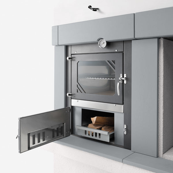 Camino aperto a Legna con forno ad aria e modulo Grill Palazzetti Linosa 802200320