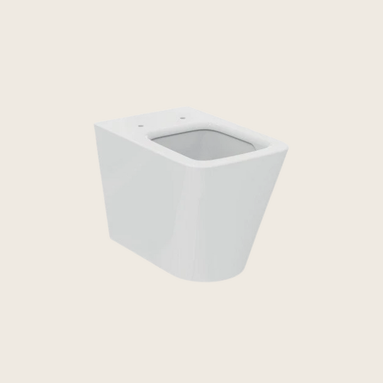Ideal standard blend cube t368801 vaso a terra universale 00 Bianco in ceramica ambientato su piano bagno con accessori