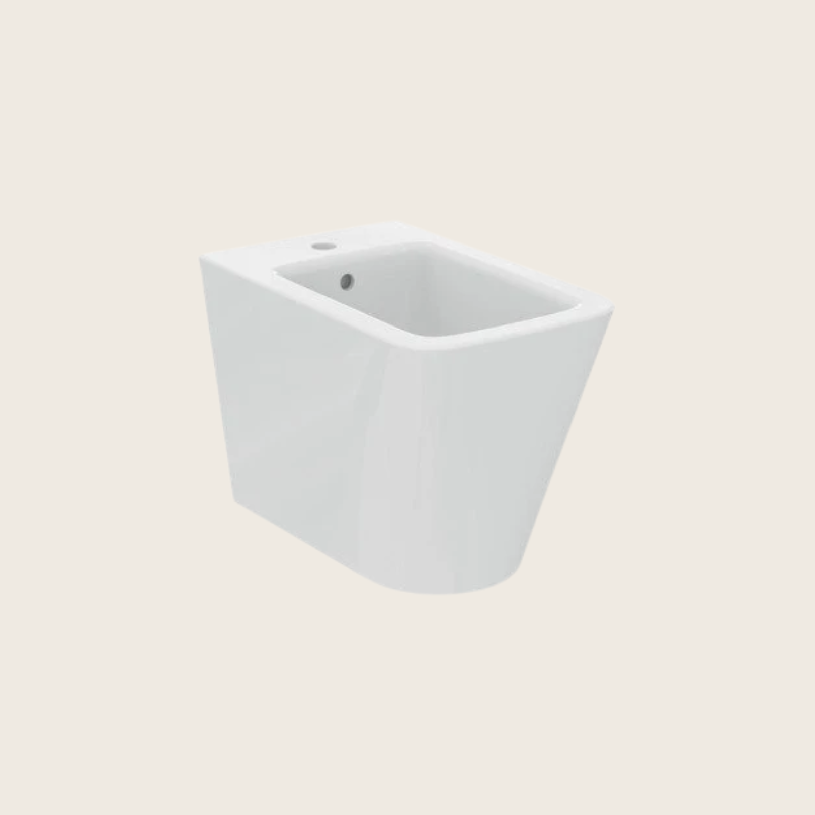 Ideal standard blend cube t368901 bidet a terra filo parete 00 Bianco ambientato su piano bagno con accessori