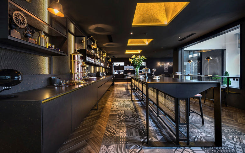 Mutina Azulej Combination decoro Piastrella Smaltata Cm posata in ambiente arredato, dettaglio della venatura - Ceramiche...