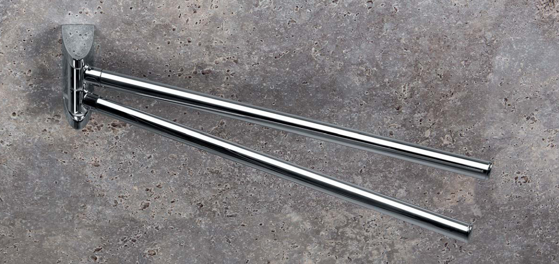 Colombo Link portasciugamani 36 cm a Snodo Cromo, dettaglio ravvicinato del materiale e dell'aggancio - Colombo Design