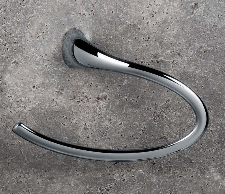 colombo Link b2431 Porta Salviette Ad Anello Cromo montato a parete, vista del design e della finitura - Colombo Design