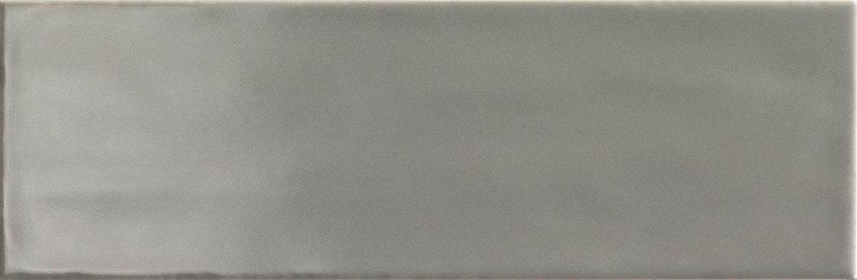 Rivestimento 10x30 antracite Glossy in pasta bianca 7,5 mm Anthracite, superficie e texture ravvicinata del gres