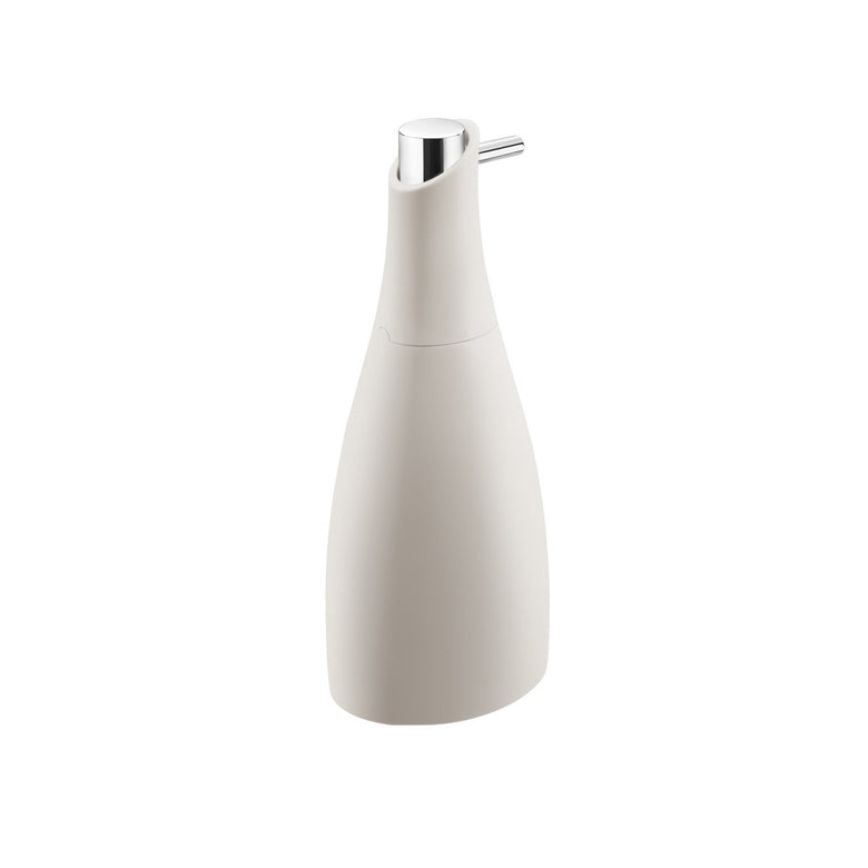Dispenser sapone liquido Pietra Soft Saku Cosmic, dettaglio ravvicinato del materiale e dell'aggancio - Industrias Cosmic