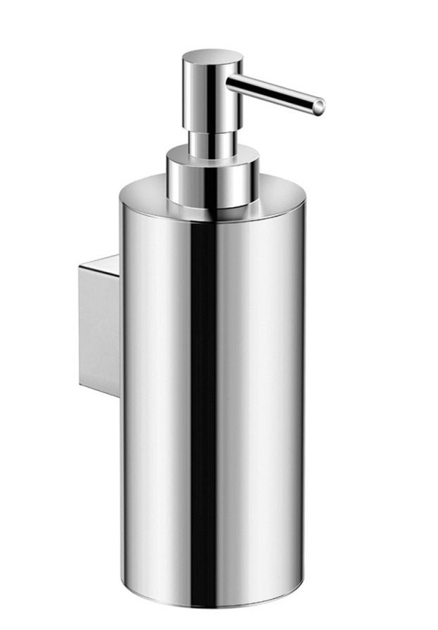 Dispenser sapone liquido fissaggio a muro o adesivo Cromo, vista laterale del profilo a muro - Industrias Cosmic