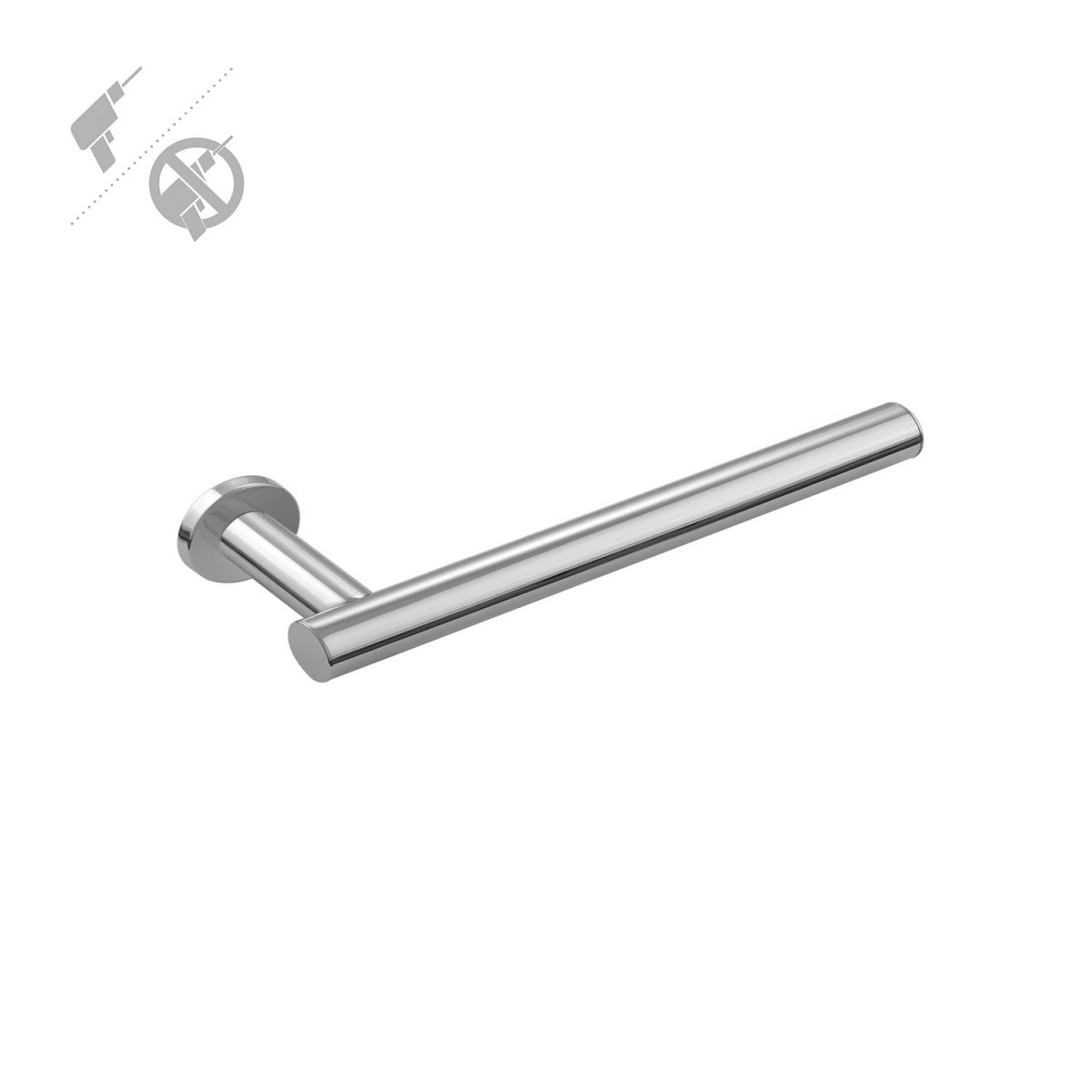 Portasalviette 22 cm per fissaggio a muro o con adesivo montato a parete, vista del design e della finitura - Industrias...