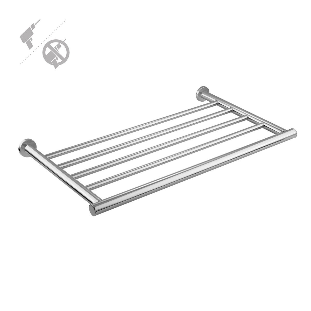 Cosmic Architect Rack portasciugamani 54 cm a muro cromo, dettaglio ravvicinato del materiale e dell'aggancio...