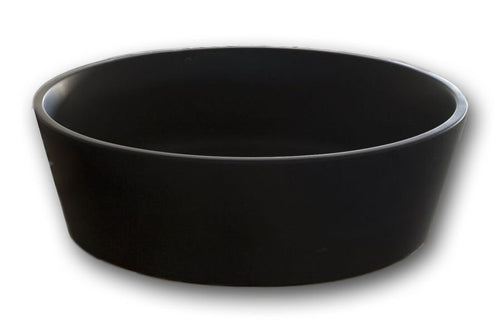 Antonio Lupi Pila11 Lavabo 50x15 tondo soprapiano Nero, vista frontale su sfondo bianco - Antonio Lupi Design