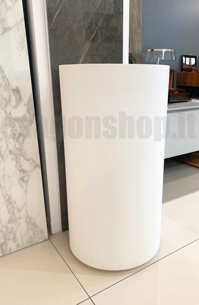Antonio Lupi Ego Lavabo 45 cm freestanding in Corian NLEGOV visto dall'alto con scarico e interno visibili - Antonio Lupi...