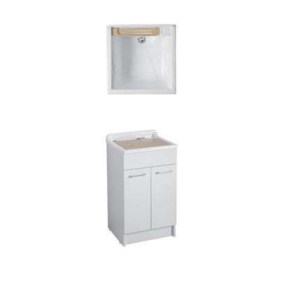 Colavene Swash mobile lavatoio 50x45 due ante con tavola lavapanni in legno massello Bianco Lucido