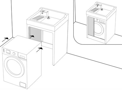 Colavene Lavacril On mobile lavatoio 73x67 per Lavatrice uso interno esterno in abs bianco