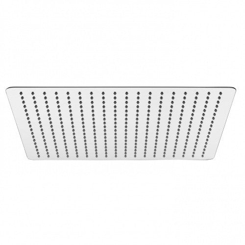 Soffione doccia 40x40 quadro cromo Piano 400 BP400Q05N Cromo Lucido, vista frontale della maniglia e della bocca di...