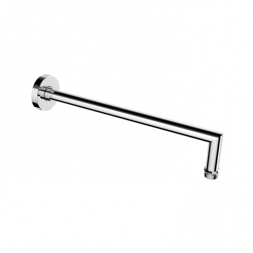 Braccio Doccia 30 cm diametro 18 Mm cromo Style, vista frontale della maniglia e della bocca di erogazione