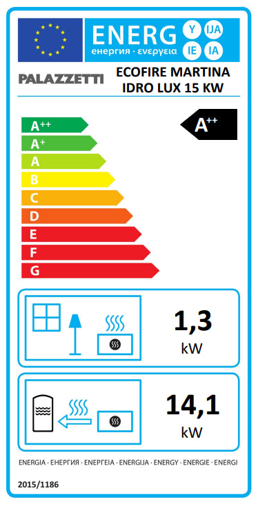 Stufa ermetica a Pellet Ecofire Ad Acqua con top in ghisa e acciaio Avorio Palazzetti Martina Idro Lux 15