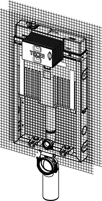 Tece TECEbox modulo WC con cassetta Octa II 8 cm per WC, vista laterale del profilo e della forma - Tece Italia