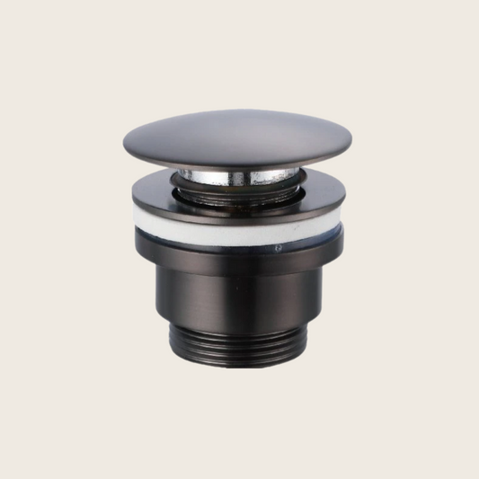 Piletta clik clak per lavabo e bidet universale in ottone zama pvd nero canna di fucile