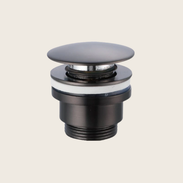 Piletta clik clak per lavabo e bidet universale in ottone zama pvd nero canna di fucile