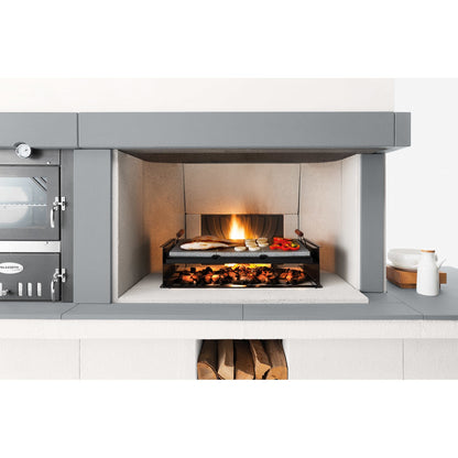 Camino aperto a Legna con forno ad aria e modulo Grill Palazzetti Linosa 802200320