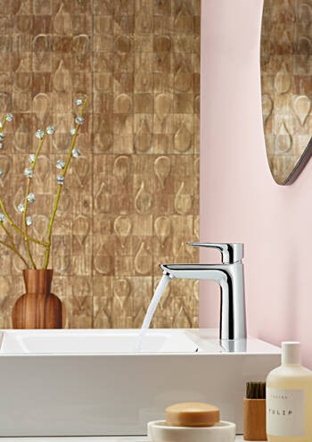 Hansgrohe Talis E Miscelatore Monocomando Lavabo 110 con visto dall'alto con scarico e interno visibili