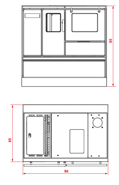Royal Rosita Cucina A Pellet Ad Aria 8kw Serbatoio 15 Kg 90x65x85 Cm In Acciaio Avorio