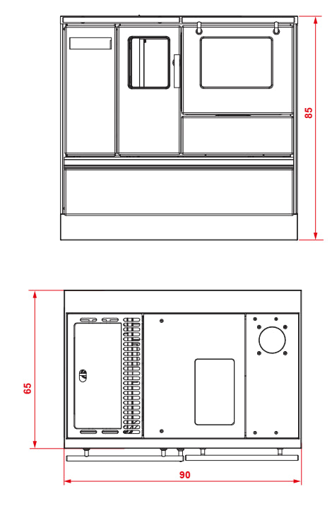 Royal Rosita Cucina A Pellet Ad Aria 8kw Serbatoio 15 Kg 90x65x85 Cm In Acciaio Avorio