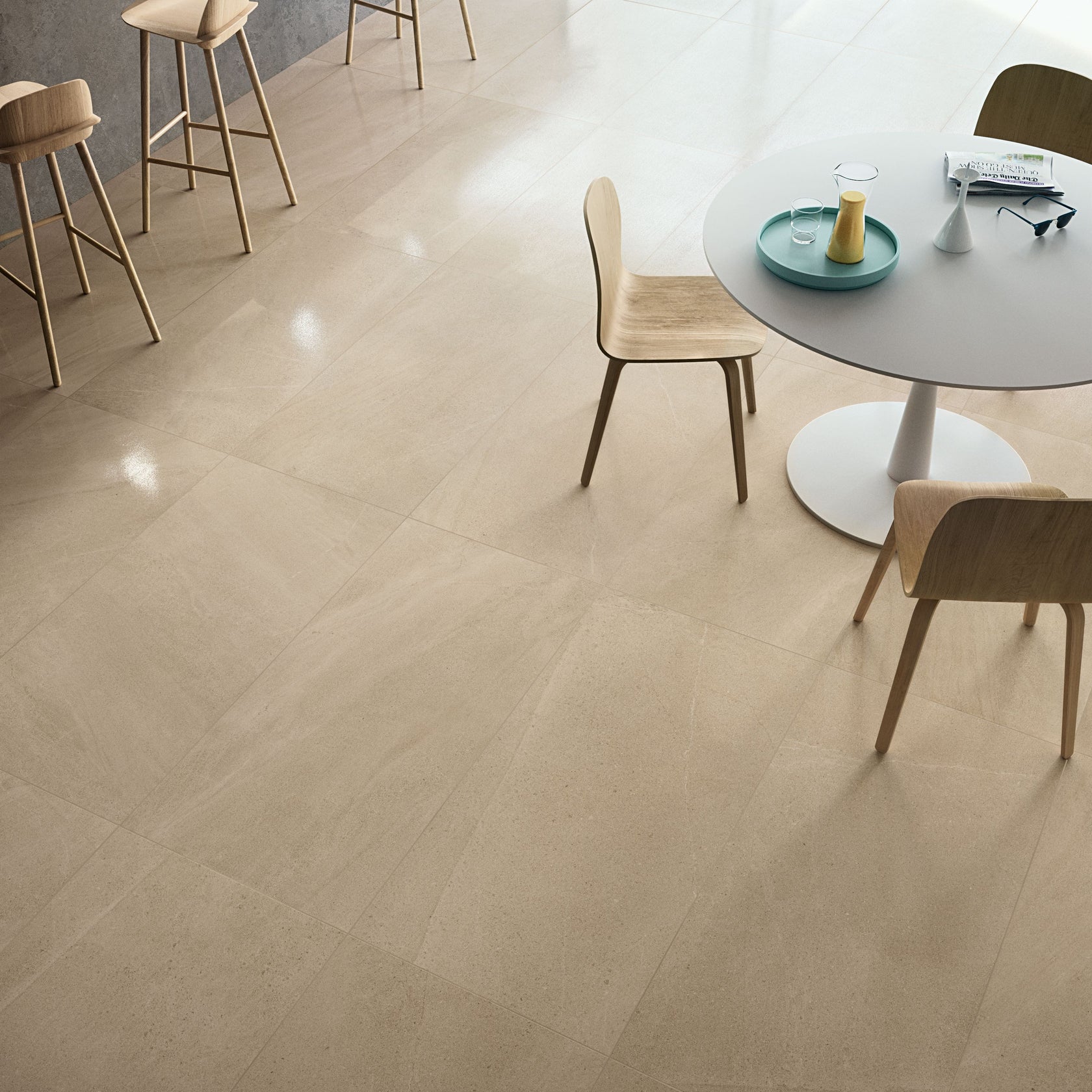 Cotto D'Este Limestone 14mm Pavimento Rivestimento 30x60 Cm in ambientazione completa, vista d'insieme della stanza...