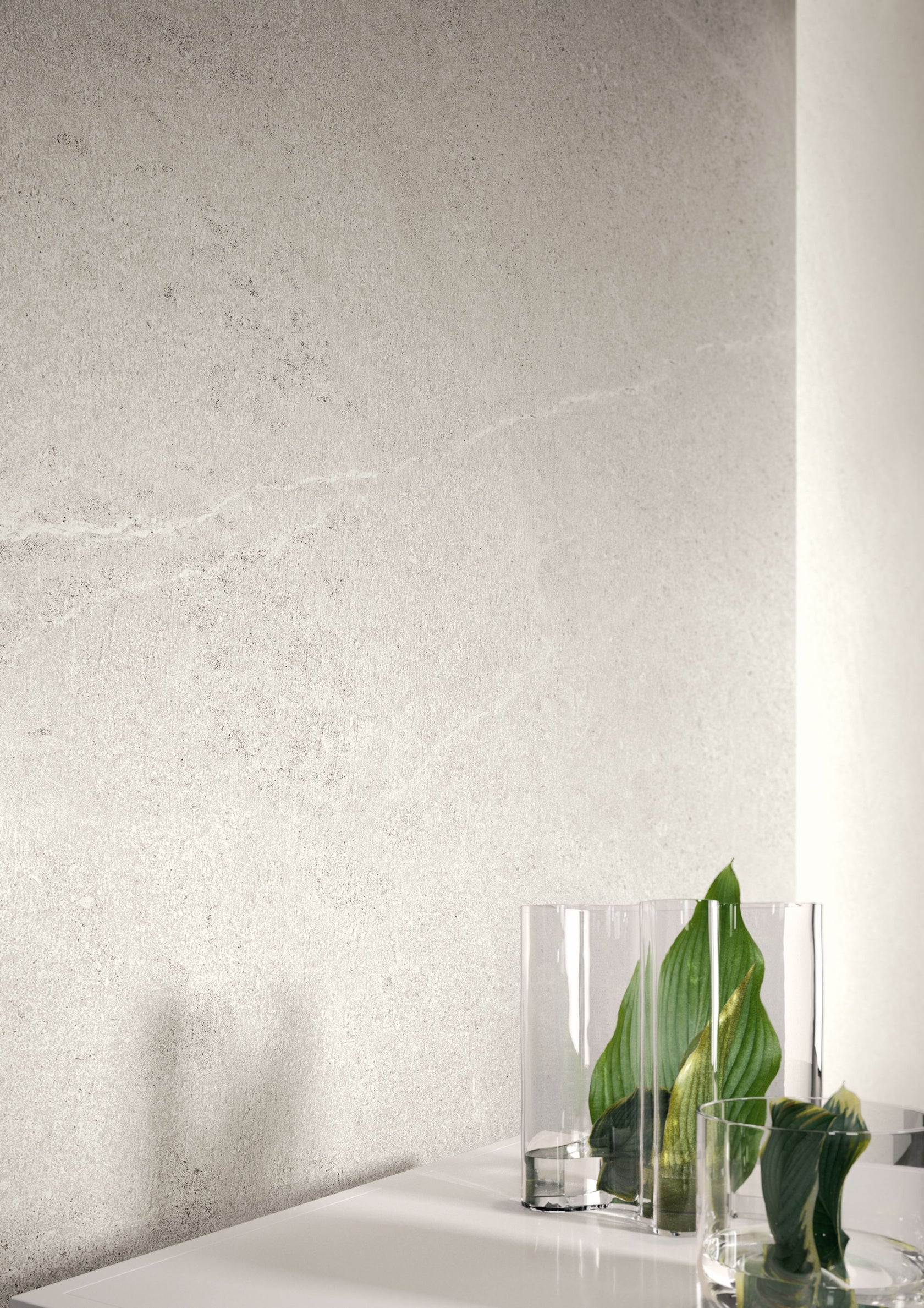 Cotto D'Este Limestone 14mm Pavimento Rivestimento 60x120 posata in ambiente arredato, dettaglio della venatura - Cotto D...