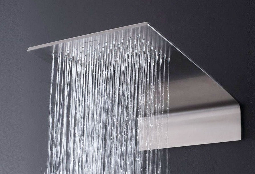 Antonio Lupi Mezzavela Soffione 27x50 A Muro Acciaio Inox Acciaio Satin, dettaglio ravvicinato della finitura e del...