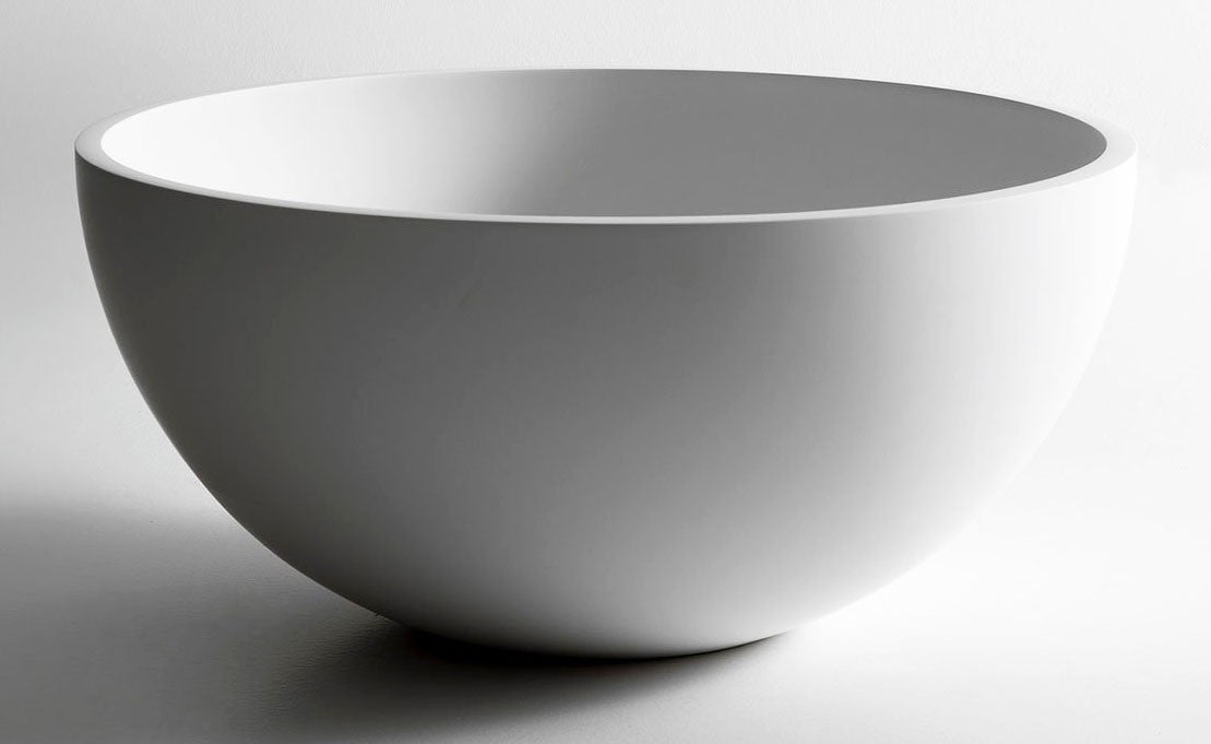 Antonio Lupi Urnamood Lavabo 50 cm In Flumood Bianco, vista frontale su sfondo bianco - Antonio Lupi Design