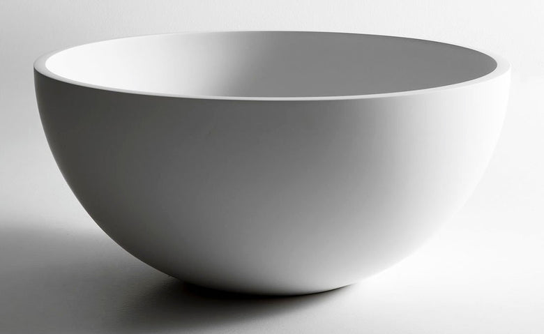 Antonio Lupi Urnamood Lavabo 50 cm In Flumood Bianco, vista frontale su sfondo bianco - Antonio Lupi Design