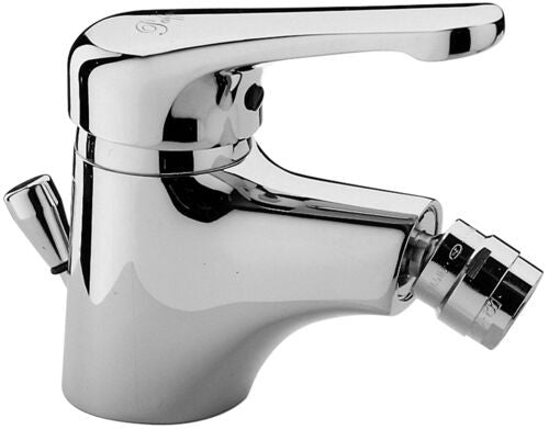 Paffoni Nettuno Nt130 Miscelatore bidet scarico automatico, dettaglio ravvicinato della finitura e del marchio