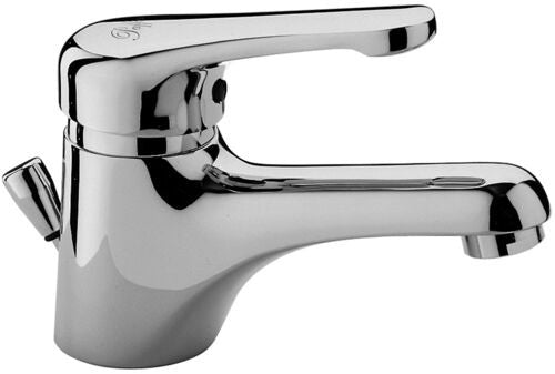 Paffoni Nettuno Nt070 Miscelatore lavabo scarico automatico, vista frontale su sfondo bianco