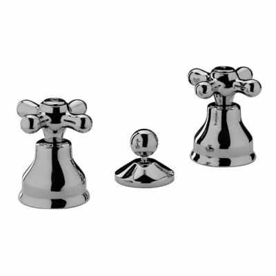 Paffoni Iris IRV116CR Gruppo Bidet 3 Fori Cromo, dettaglio ravvicinato della finitura e del marchio