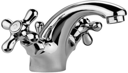 Paffoni Iris Irv075 Gruppo Lavabo scarico automatico senza, vista frontale su sfondo bianco